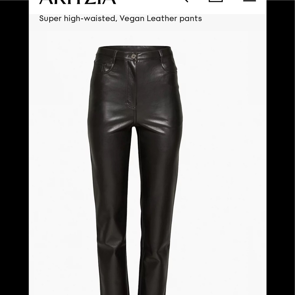 Faux leather jeans